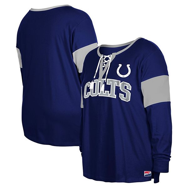 Женская футболка с длинным рукавом и v-образным вырезом Indianapolis Colts plus size New Era
Женская футболка с длинным рукавом и v-образным вырезом Indianapolis Colts plus size New Era