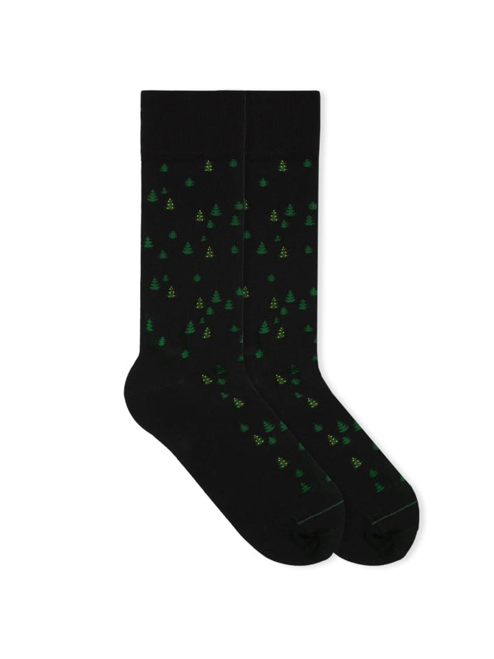 Von Jungfeld Носки с узором "Праздничные символы" в цвете "Рождественская елка" и "Ворон" черного цвета
Von Jungfeld Носки с узором "Праздничные символы" в цвете "Рождественская елка" и "Ворон" черного цвета