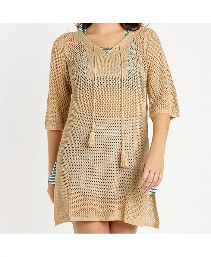 Женское пляжное платье, связанное крючком Calypsa, бежевый
Женское пляжное платье, связанное крючком Calypsa, бежевый