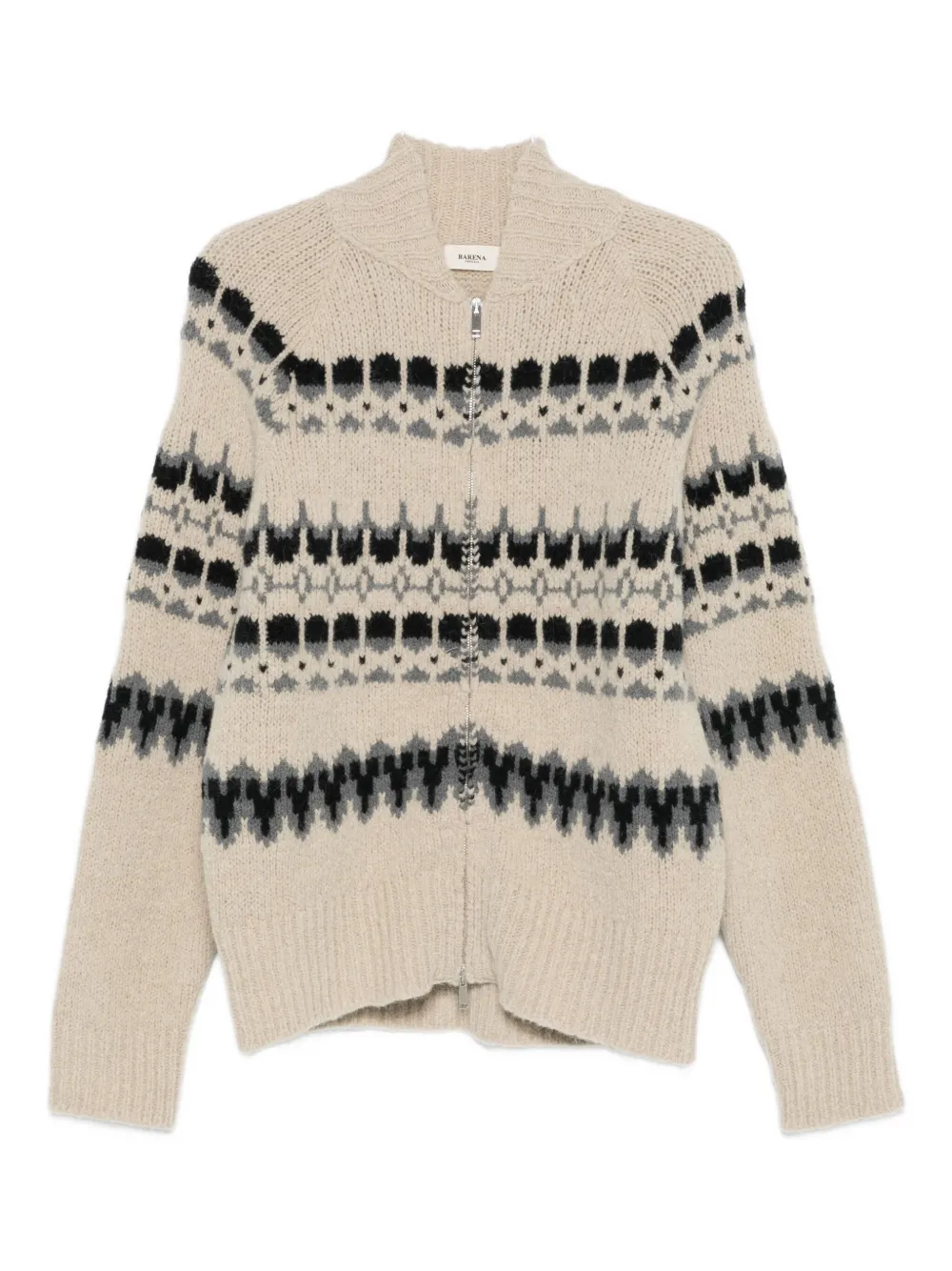 Кардиган на молнии с узором Barena, бежевый
Кардиган на молнии с узором Barena, бежевый