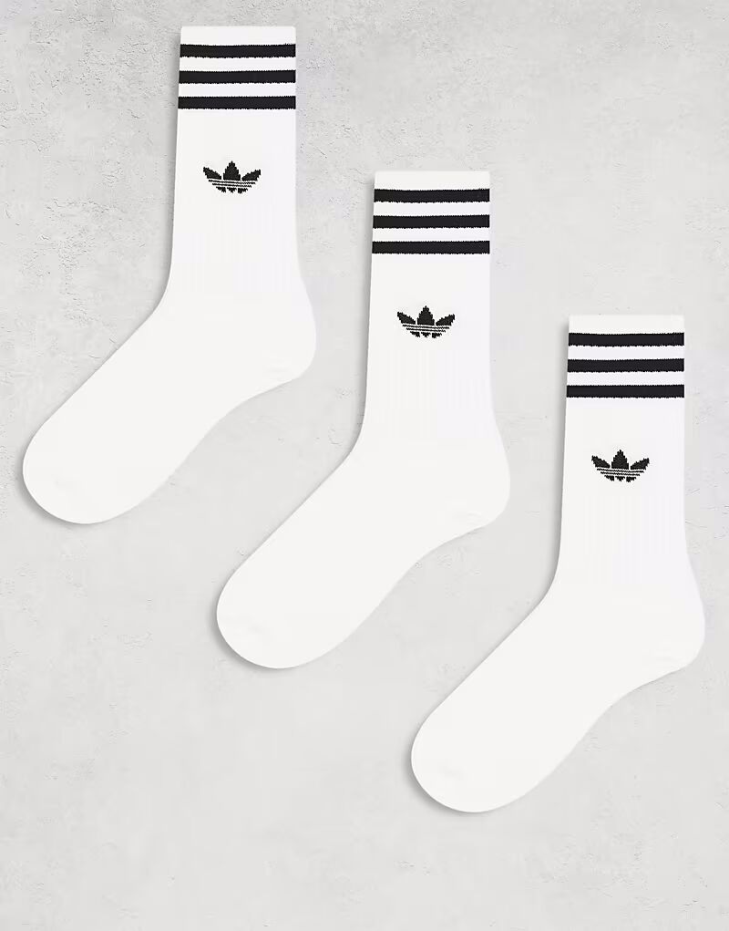 3 пары однотонных носков белого цвета Adidas Originals
3 пары однотонных носков белого цвета Adidas Originals