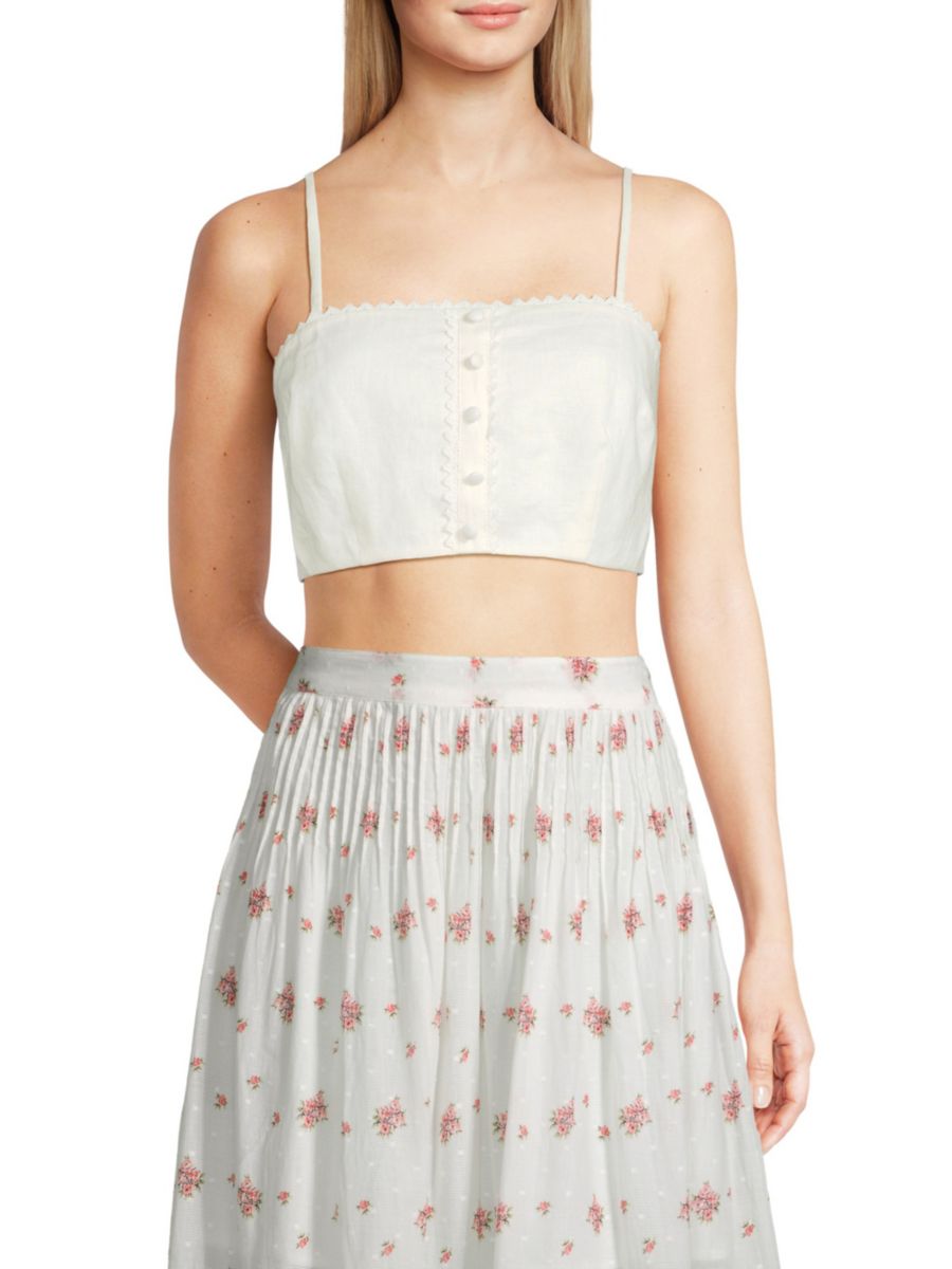 Укороченный льняной топ Emmalou LoveShackFancy, белый
Укороченный льняной топ Emmalou LoveShackFancy, белый