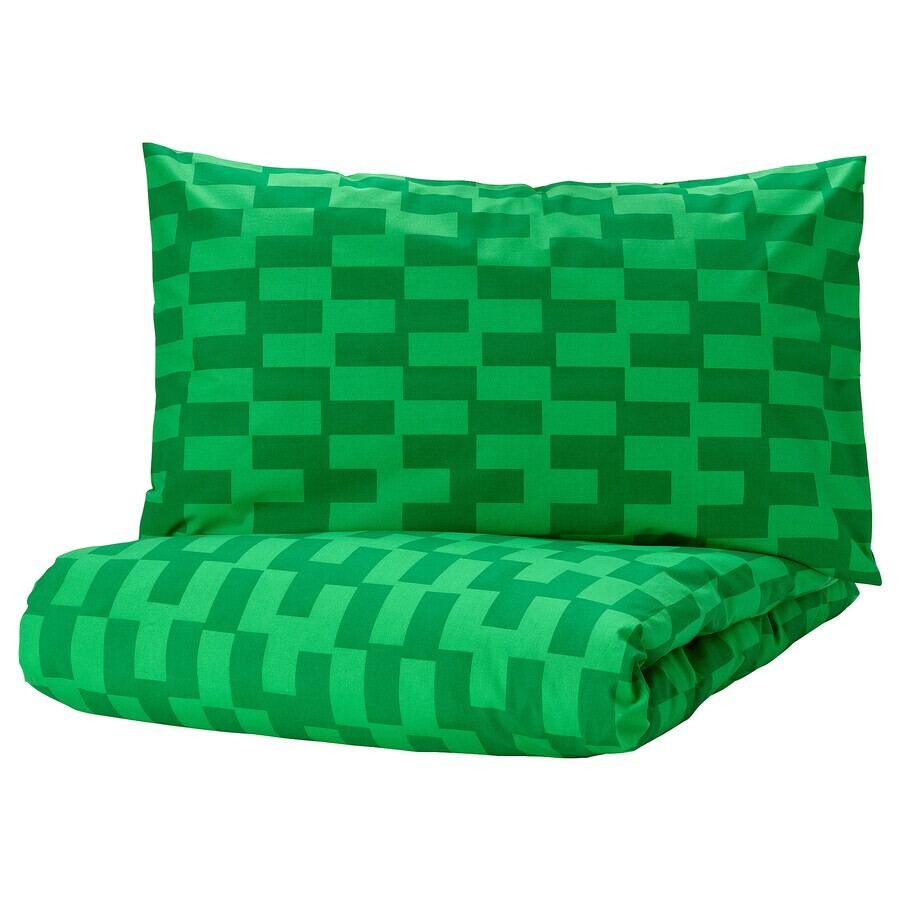 Комплект пододеяльник и наволочка Ikea Blaskata, 2 предмета, зеленый, 150x200/50x80 см
Комплект пододеяльник и наволочка Ikea Blaskata, 2 предмета, зеленый, 150x200/50x80 см