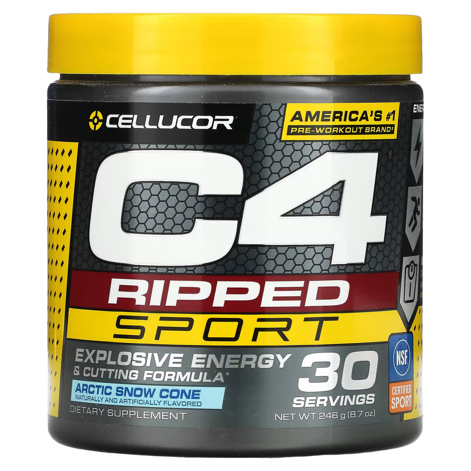 Cellucor, C4 Ripped Sport, перед тренировкой, Arctic Snow Cone, 246 г (8,7 унции)
Cellucor, C4 Ripped Sport, перед тренировкой, Arctic Snow Cone, 246 г (8,7 унции)
