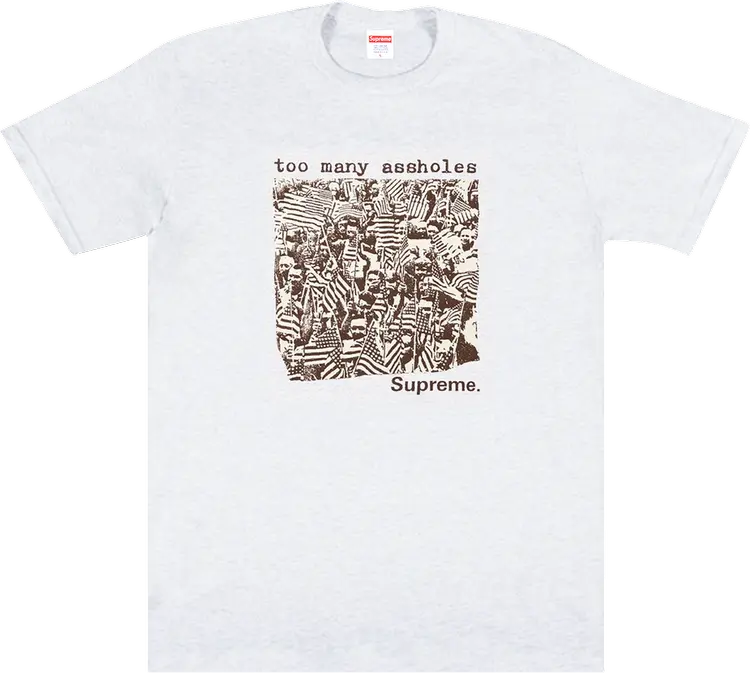 Футболка Supreme Too Many Assholes Tee 'Ash Grey', серый
Футболка Supreme Too Many Assholes Tee 'Ash Grey', серый