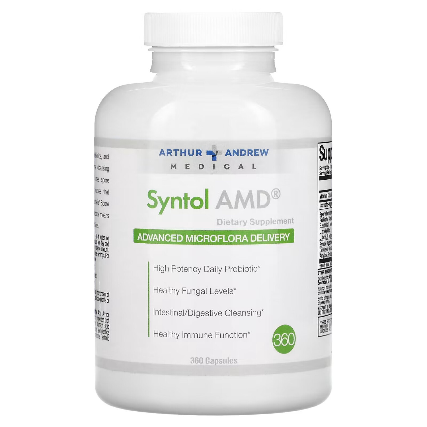 Arthur Andrew Medical, Syntol AMD, Advanced Microflora Delivery, средство для здоровой микрофлоры, 500 мг, 360 капсул
Arthur Andrew Medical, Syntol AMD, Advanced Microflora Delivery, средство для здоровой микрофлоры, 500 мг, 360 капсул