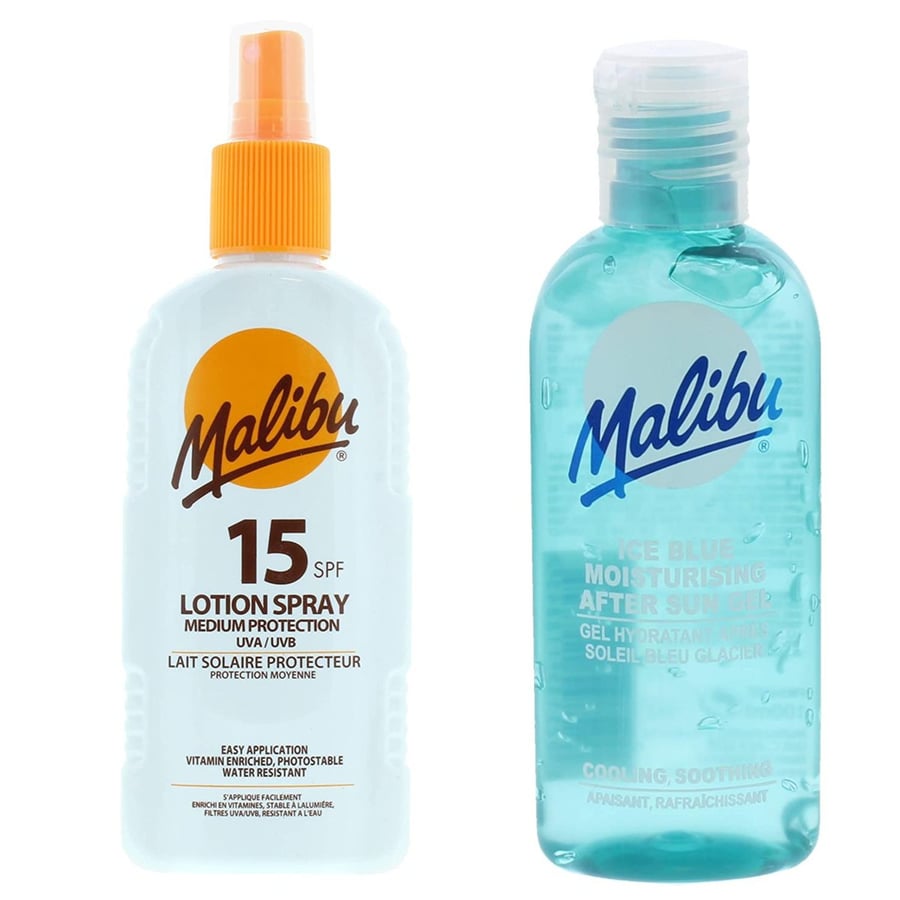 Водостойкий спрей Malibu SPF15 200 мл + Гель после загара 100 мл
Водостойкий спрей Malibu SPF15 200 мл + Гель после загара 100 мл