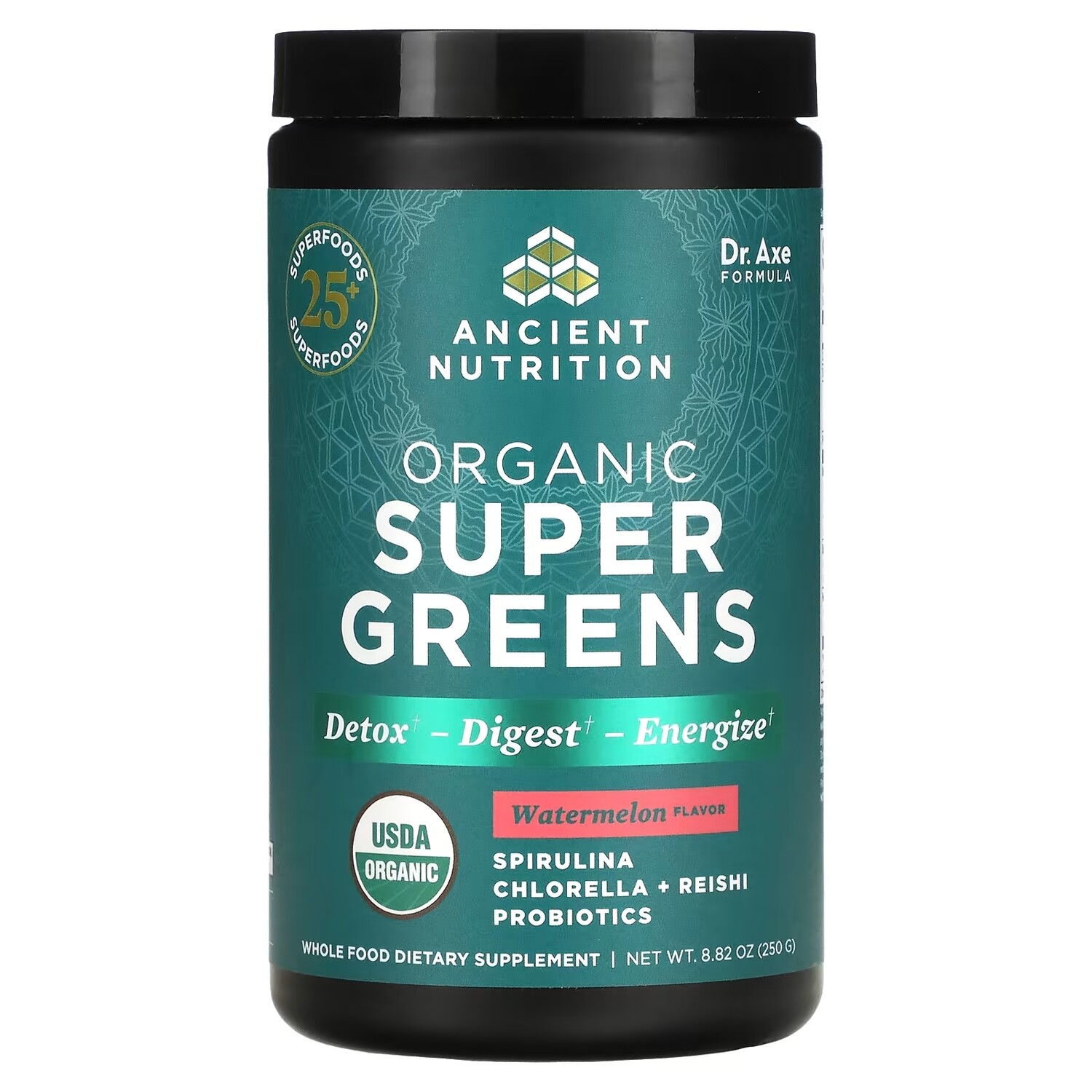Dr. Axe Ancient Nutrition Organics Super Greens Watermelon, 250 г 
Dr. Axe Ancient Nutrition Organics Super Greens Watermelon, 250 г