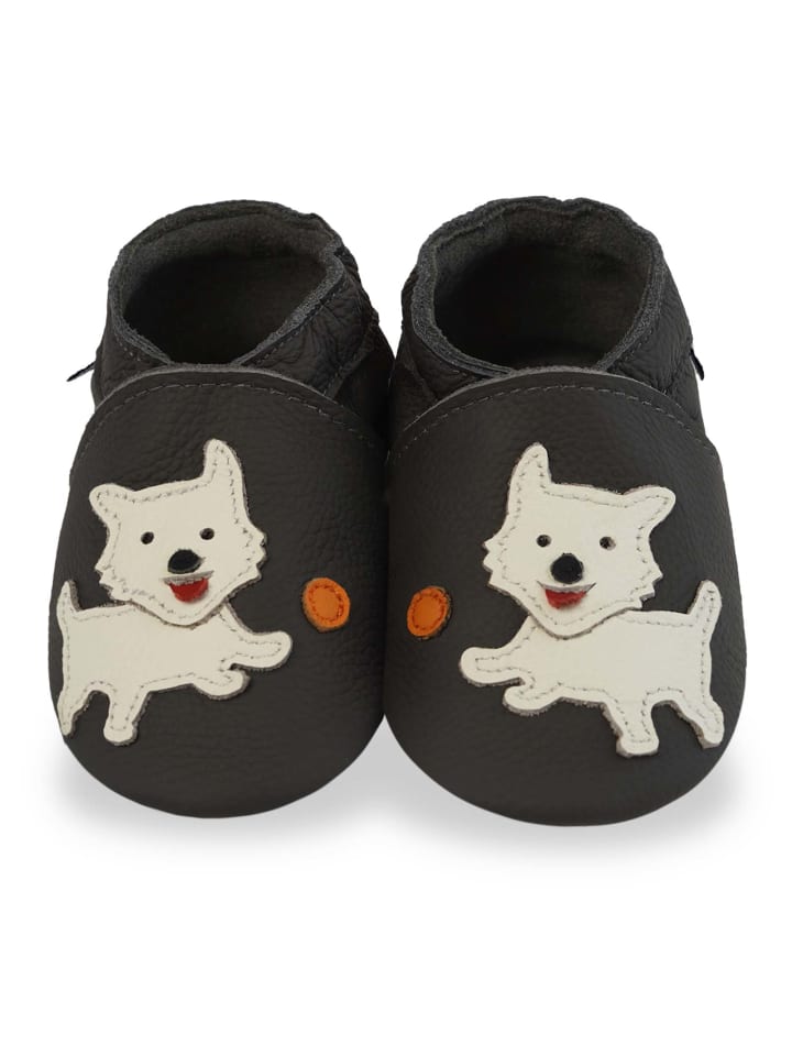 Mejale Черные кожаные детские туфли для малышей, нескользящая подошва - с рисунком в виде щенка
Mejale Черные кожаные детские туфли для малышей, нескользящая подошва - с рисунком в виде щенка