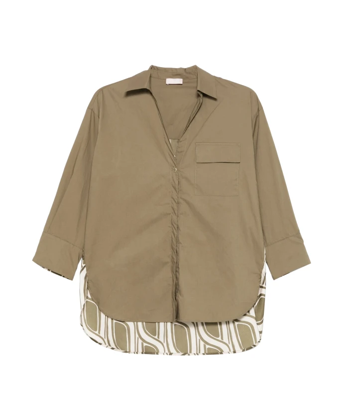 Элегантная хлопковая блузка с французским воротником. Liu Jo, зеленый
Элегантная хлопковая блузка с французским воротником. Liu Jo, зеленый