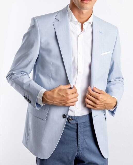 Классический классический мужской пиджак в полоску Wickett Jones, светло-синий
Классический классический мужской пиджак в полоску Wickett Jones, светло-синий