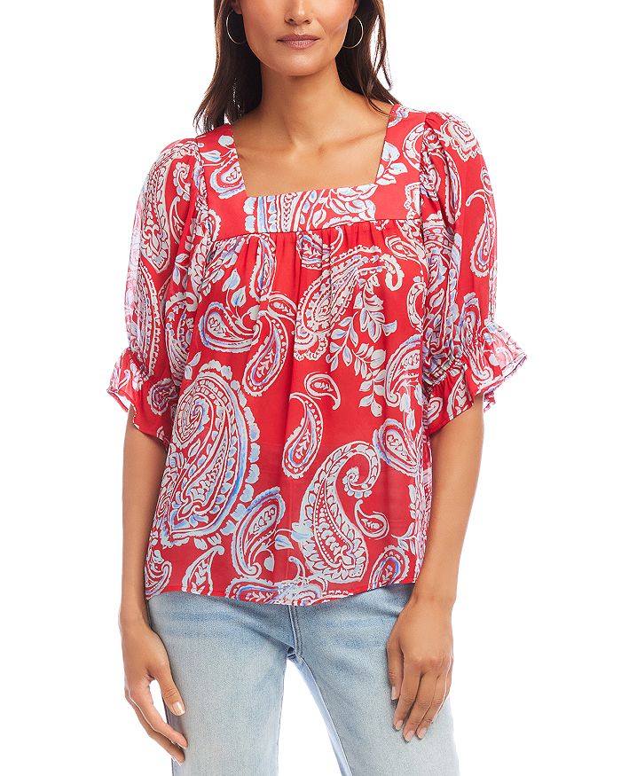 Топ с квадратным вырезом и рукавами-рюшами Karen Kane, мультиколор
Топ с квадратным вырезом и рукавами-рюшами Karen Kane, мультиколор