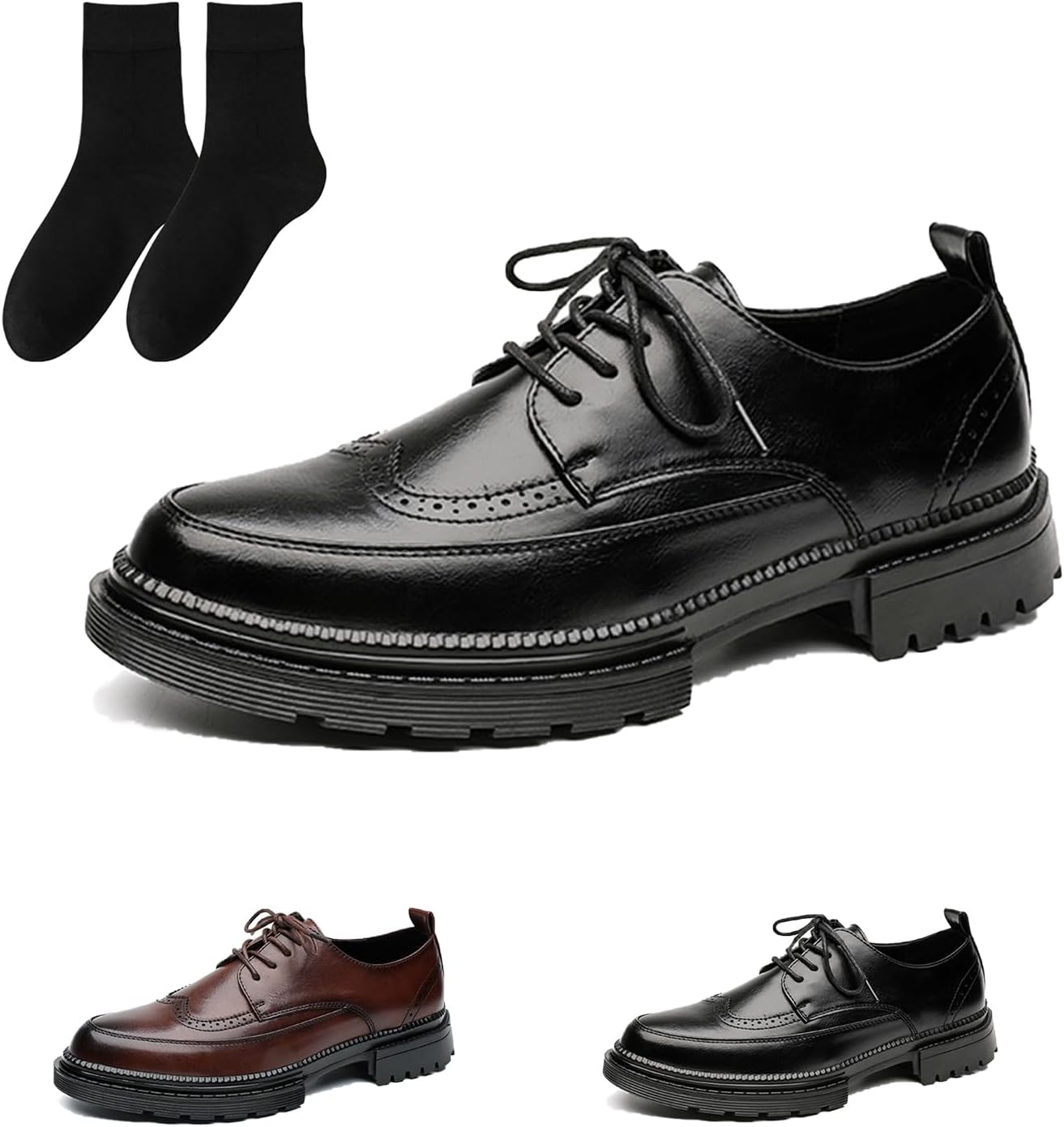 Мужские туфли на платформе с крыльями-броугами, массивные лоферы с крыльями, оксфорды на шнуровке для деловой одежды и работы в офисе Generic, черный
Мужские туфли на платформе с крыльями-броугами, массивные лоферы с крыльями, оксфорды на шнуровке для деловой одежды и работы в офисе Generic, черный