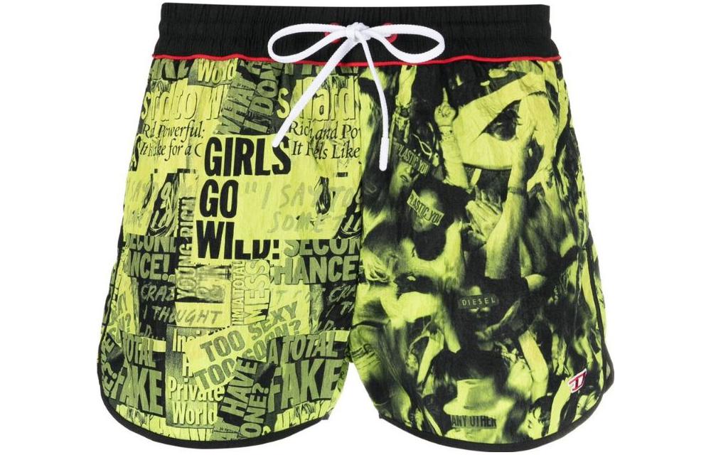 Повседневные шорты мужские флуоресцентные желтые DIESEL 
Повседневные шорты мужские флуоресцентные желтые DIESEL