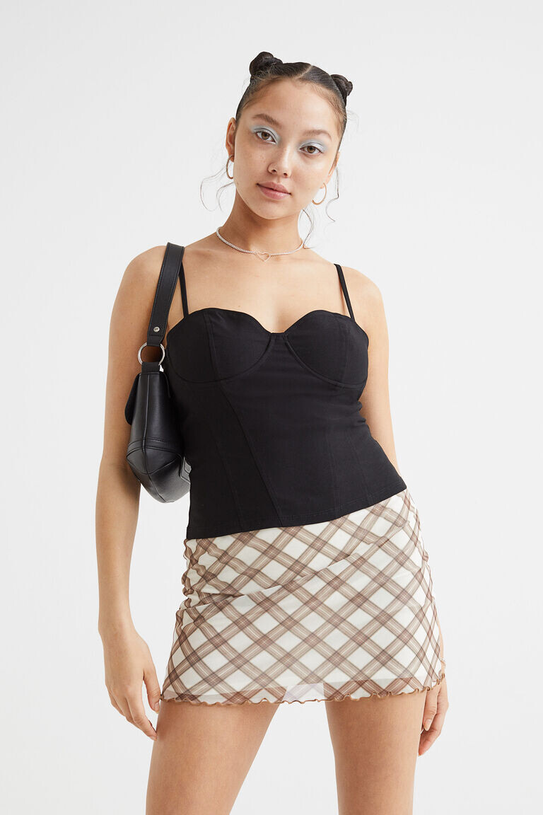 Твил-топ-бюстье H&M, черный
Твил-топ-бюстье H&M, черный