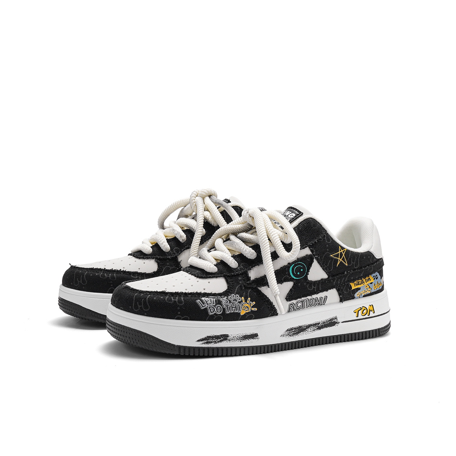 TALKING TOM Низкие скейтбордские кроссовки унисекс черно-белые, цвет Black White
TALKING TOM Низкие скейтбордские кроссовки унисекс черно-белые, цвет Black White