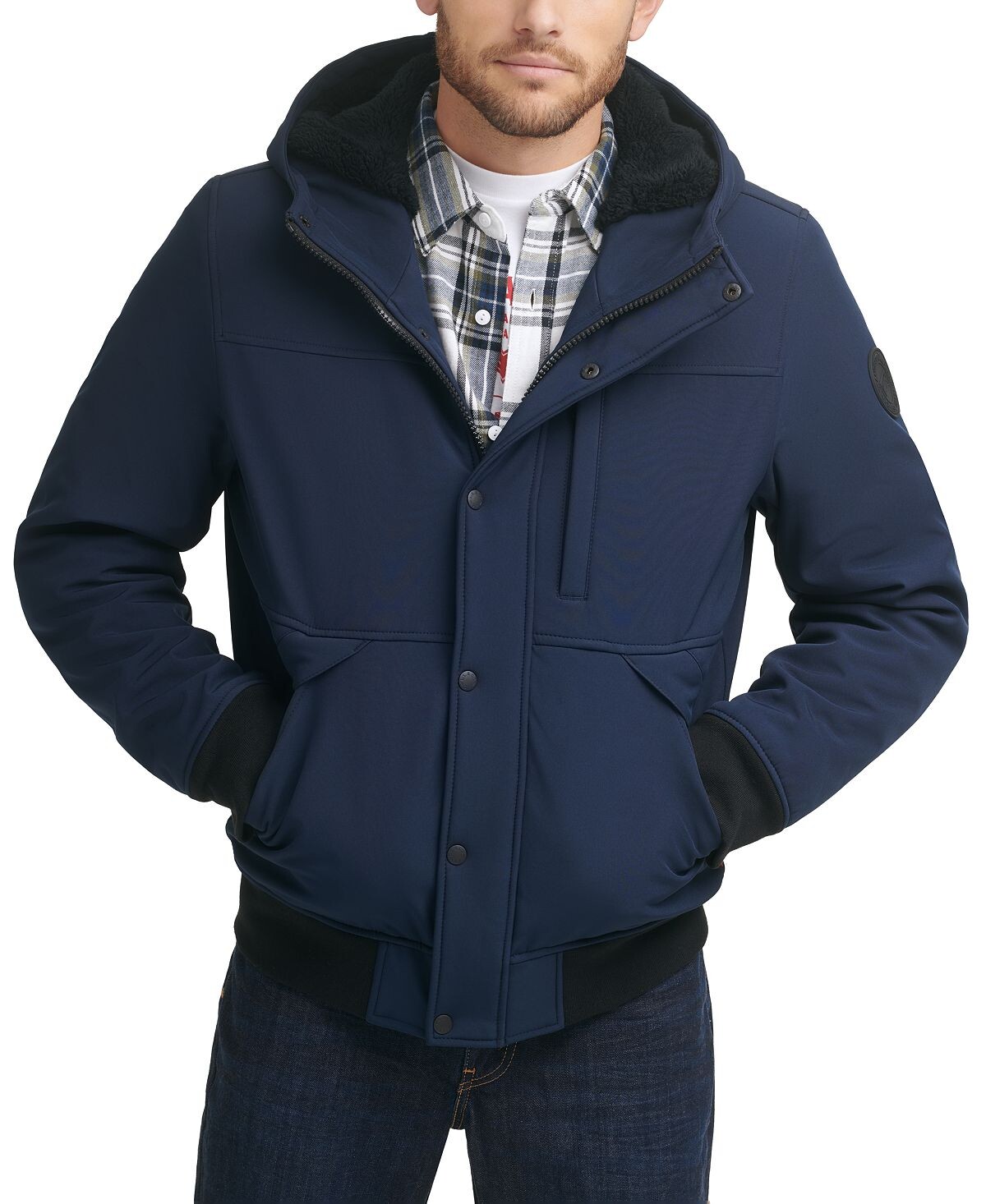 Мужская куртка soft shell с капюшоном на подкладке из шерпы Levi's, мульти
Мужская куртка soft shell с капюшоном на подкладке из шерпы Levi's, мульти