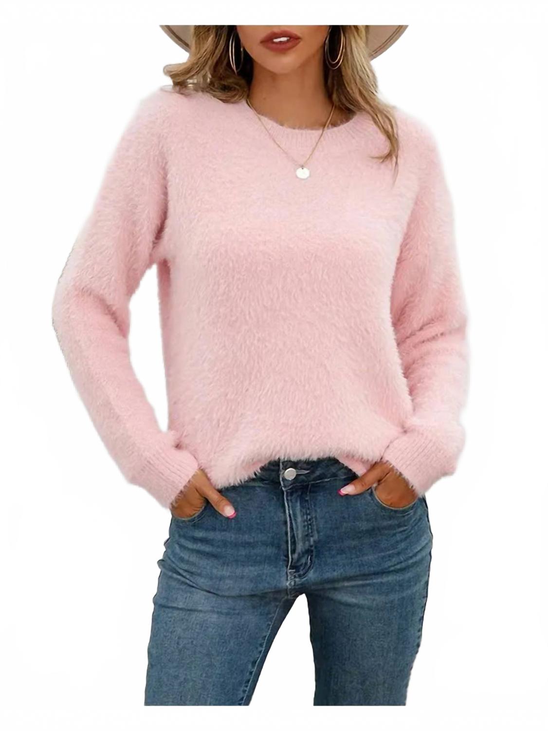 Hiddenbrand Плюшевый вязаный свитер с длинными рукавами и круглым вырезом, розовый
Hiddenbrand Плюшевый вязаный свитер с длинными рукавами и круглым вырезом, розовый