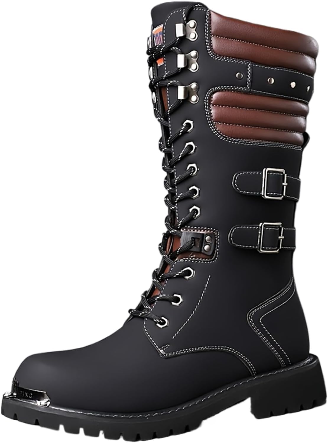 Мужские кожаные байкерские ботинки на шнуровке с пряжкой Netehadi, черный
Мужские кожаные байкерские ботинки на шнуровке с пряжкой Netehadi, черный