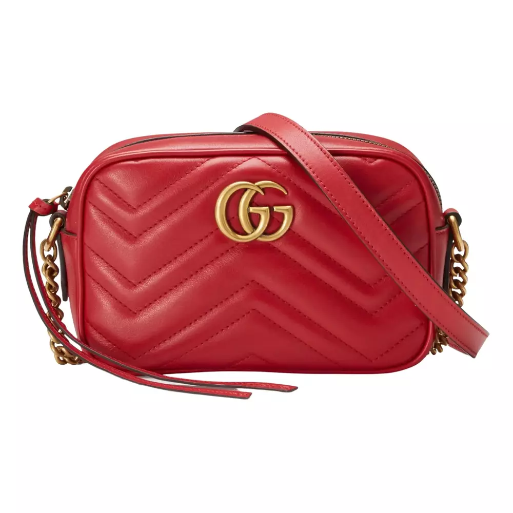 Элегантная стеганая кожаная сумка через плечо с шевронным узором Gucci, красный
Элегантная стеганая кожаная сумка через плечо с шевронным узором Gucci, красный