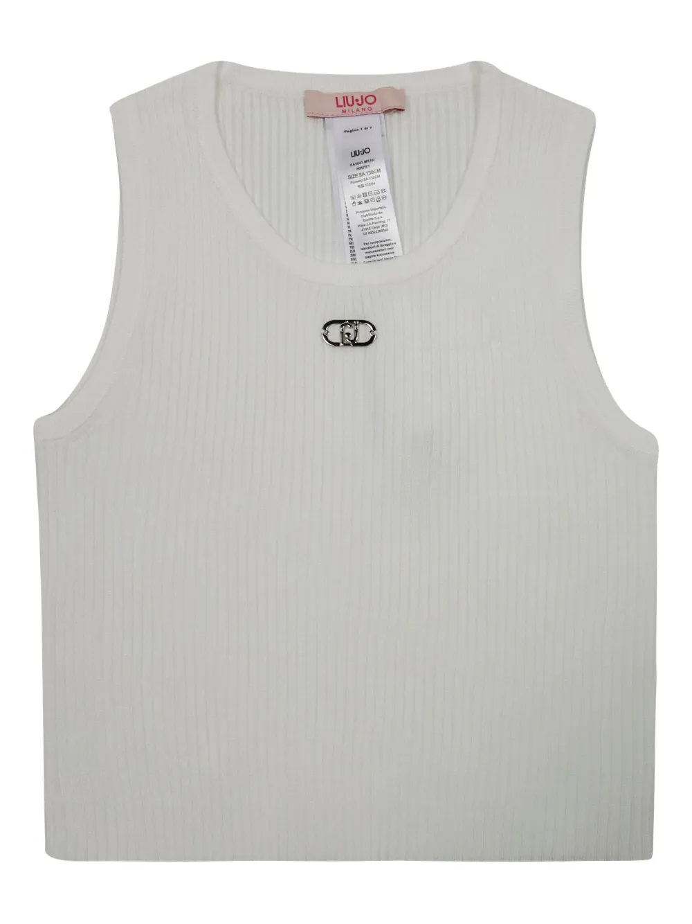 Топ в рубчик с логотипом Liu Jo Kids, белый
Топ в рубчик с логотипом Liu Jo Kids, белый