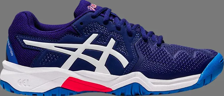 Кроссовки gel resolution 8 gs 'dive blue' Asics, синий 
Кроссовки gel resolution 8 gs 'dive blue' Asics, синий