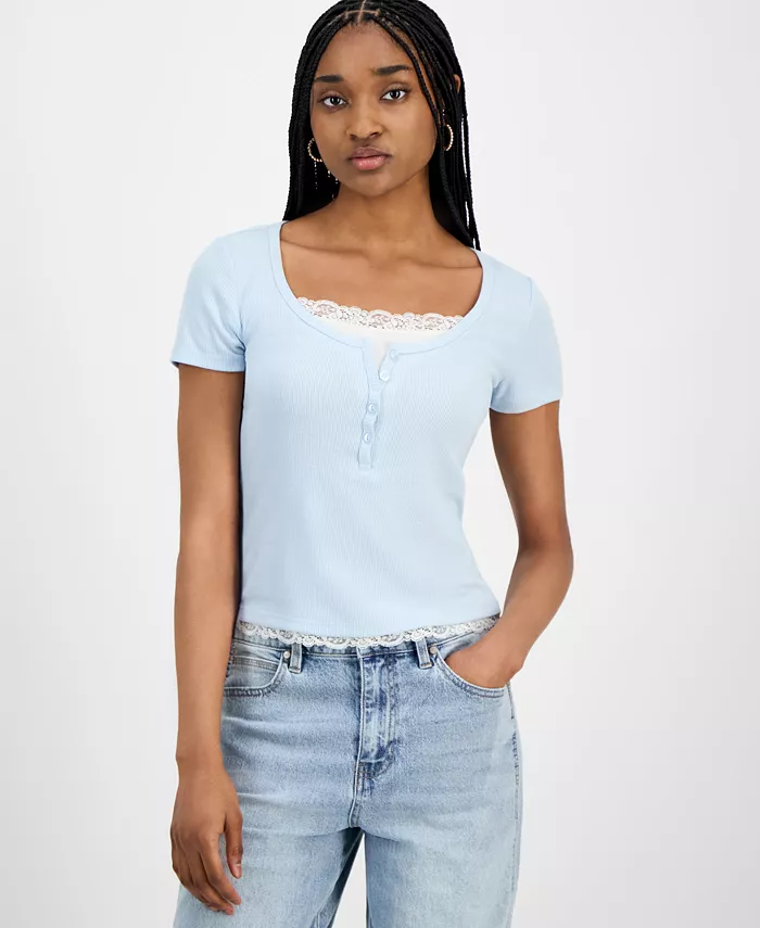 Футболка хенли с кружевной отделкой для юниоров Hippie Rose, синий
Футболка хенли с кружевной отделкой для юниоров Hippie Rose, синий