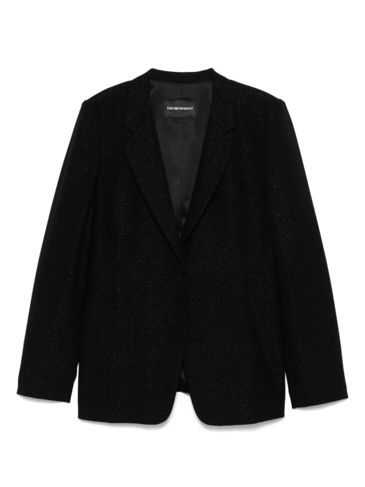 Креповый блейзер с люрексом Emporio Armani, черный
Креповый блейзер с люрексом Emporio Armani, черный