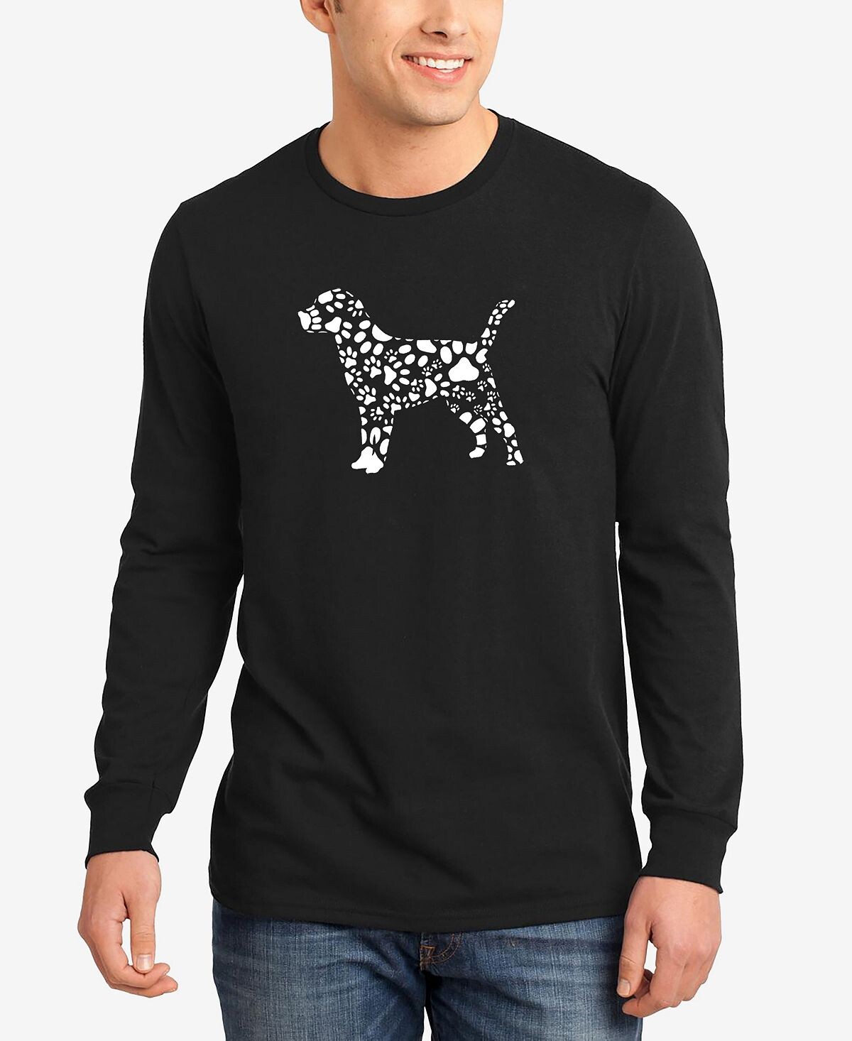 Мужская футболка с длинными рукавами и надписью dog paw prints word art LA Pop Art, черный
Мужская футболка с длинными рукавами и надписью dog paw prints word art LA Pop Art, черный