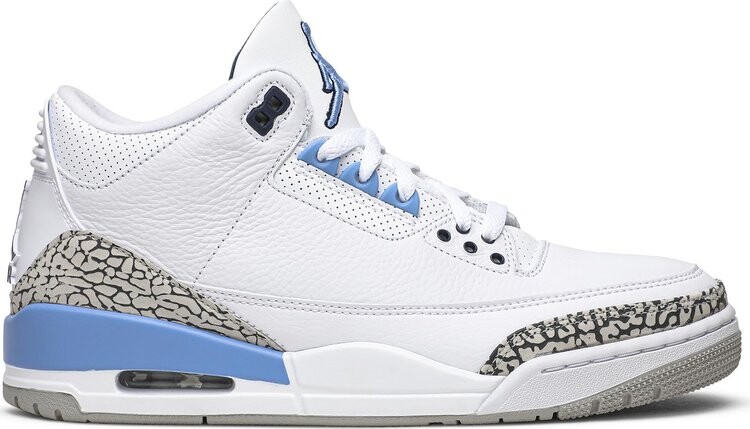 Кроссовки Air Jordan 3 Retro UNC, синий 
Кроссовки Air Jordan 3 Retro UNC, синий