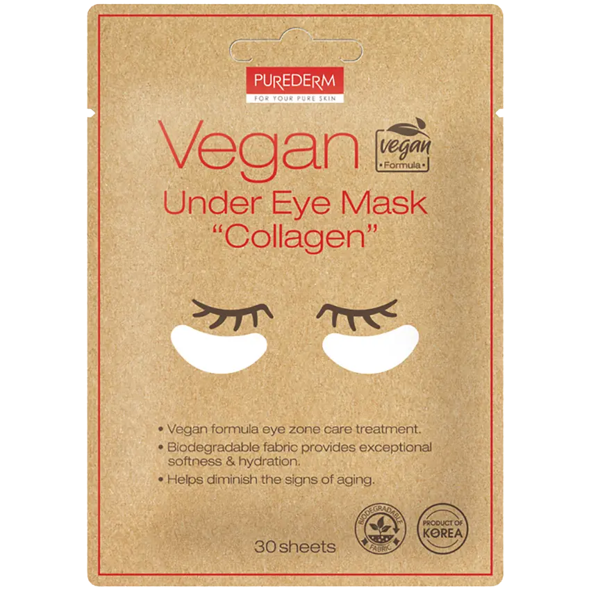 Purederm веганские коллагеновые патчи для глаз, 30 шт/уп.
Purederm веганские коллагеновые патчи для глаз, 30 шт/уп.
