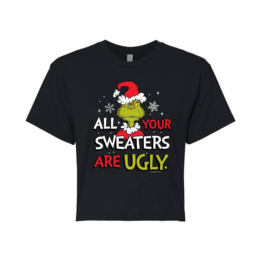 Свитера «Доктор Сьюз» для юниоров — уродливая укороченная футболка Licensed Character, черный 
Свитера «Доктор Сьюз» для юниоров — уродливая укороченная футболка Licensed Character, черный