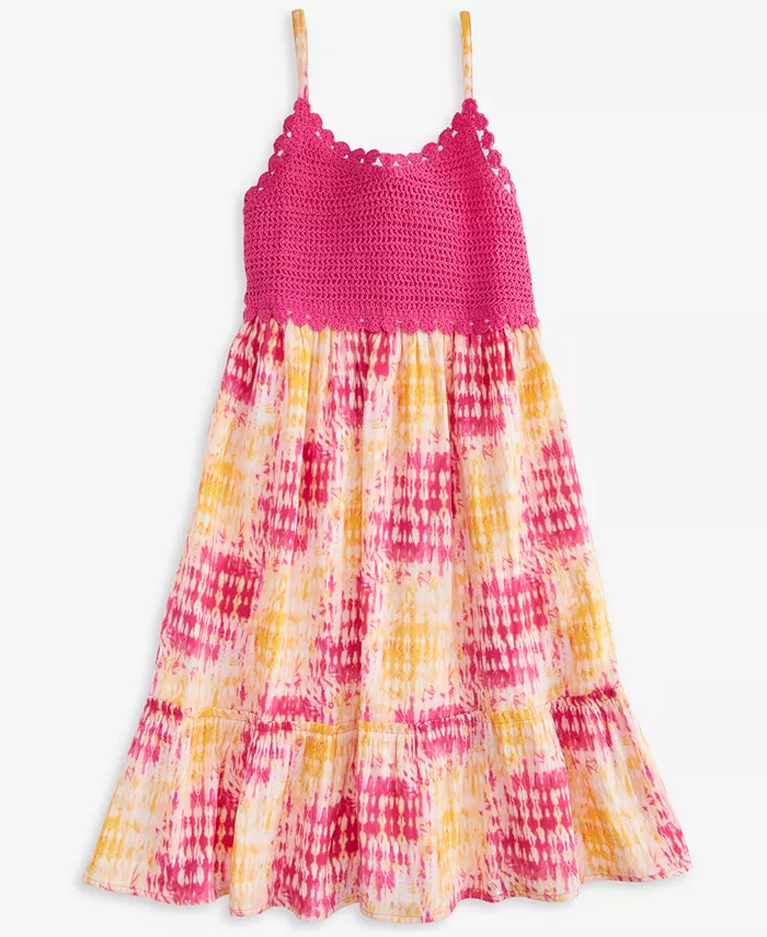 Платье для девочек с кружевной вязкой и эффектом тай-дай Epic Threads, оранжевый
Платье для девочек с кружевной вязкой и эффектом тай-дай Epic Threads, оранжевый