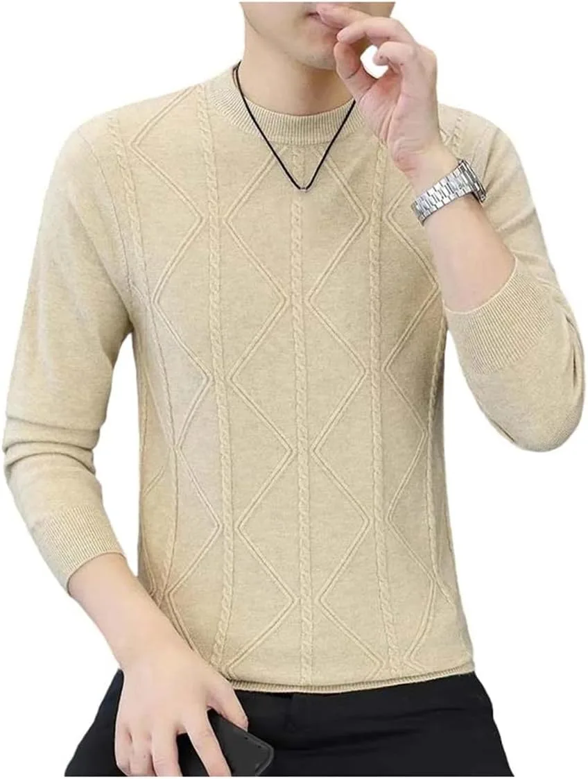 Мужской легкий вязаный свитер с круглым вырезом и приталенным силуэтом
Мужской легкий вязаный свитер с круглым вырезом и приталенным силуэтом