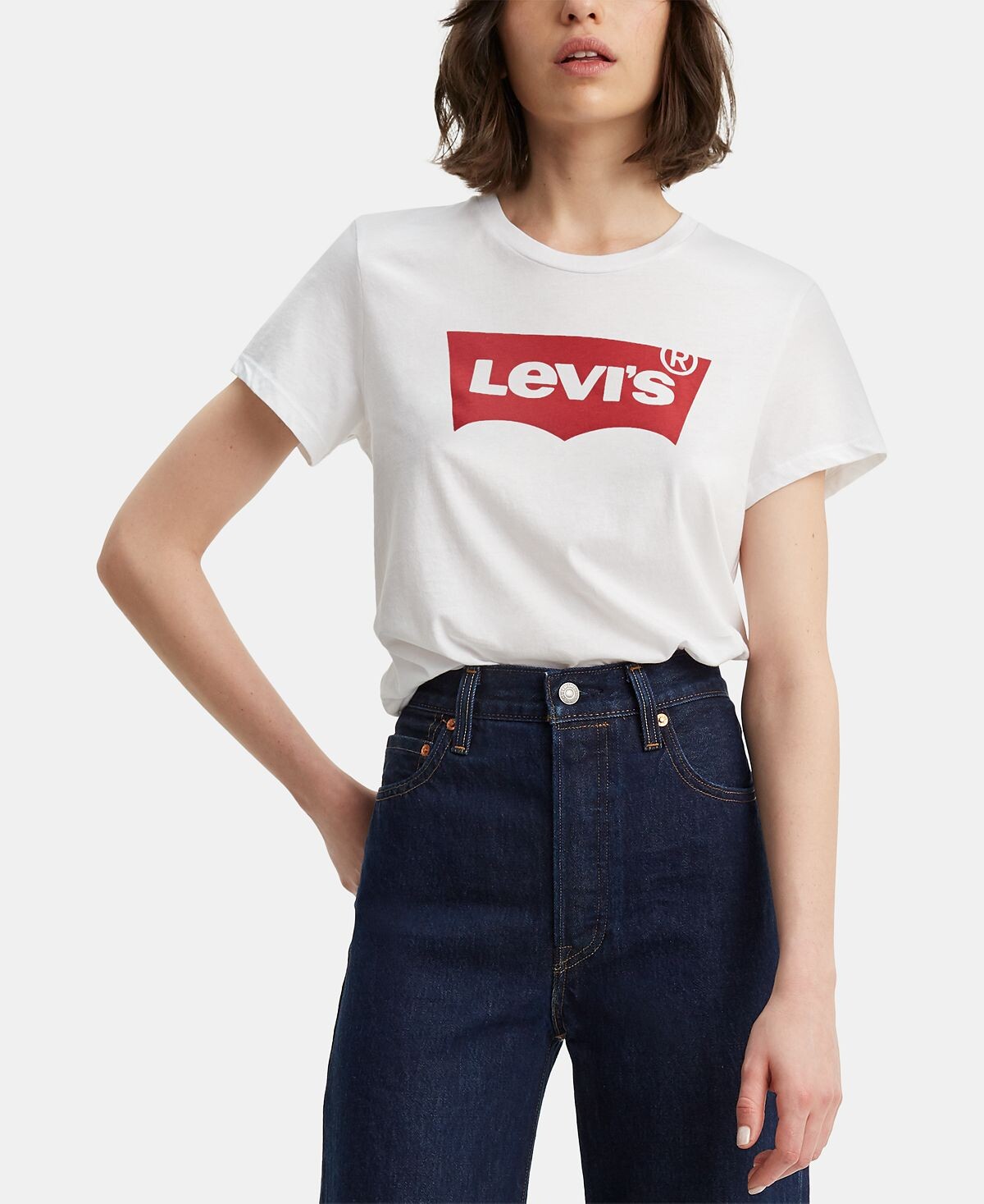 Женская футболка perfect с графическим логотипом Levi's, белый 
Женская футболка perfect с графическим логотипом Levi's, белый