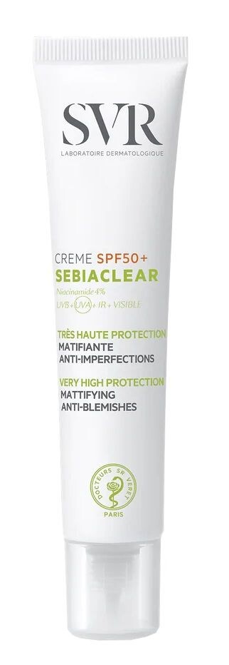 SVR Sebiaclear Creme SPF50 защитный крем с фильтром, 40 ml
SVR Sebiaclear Creme SPF50 защитный крем с фильтром, 40 ml