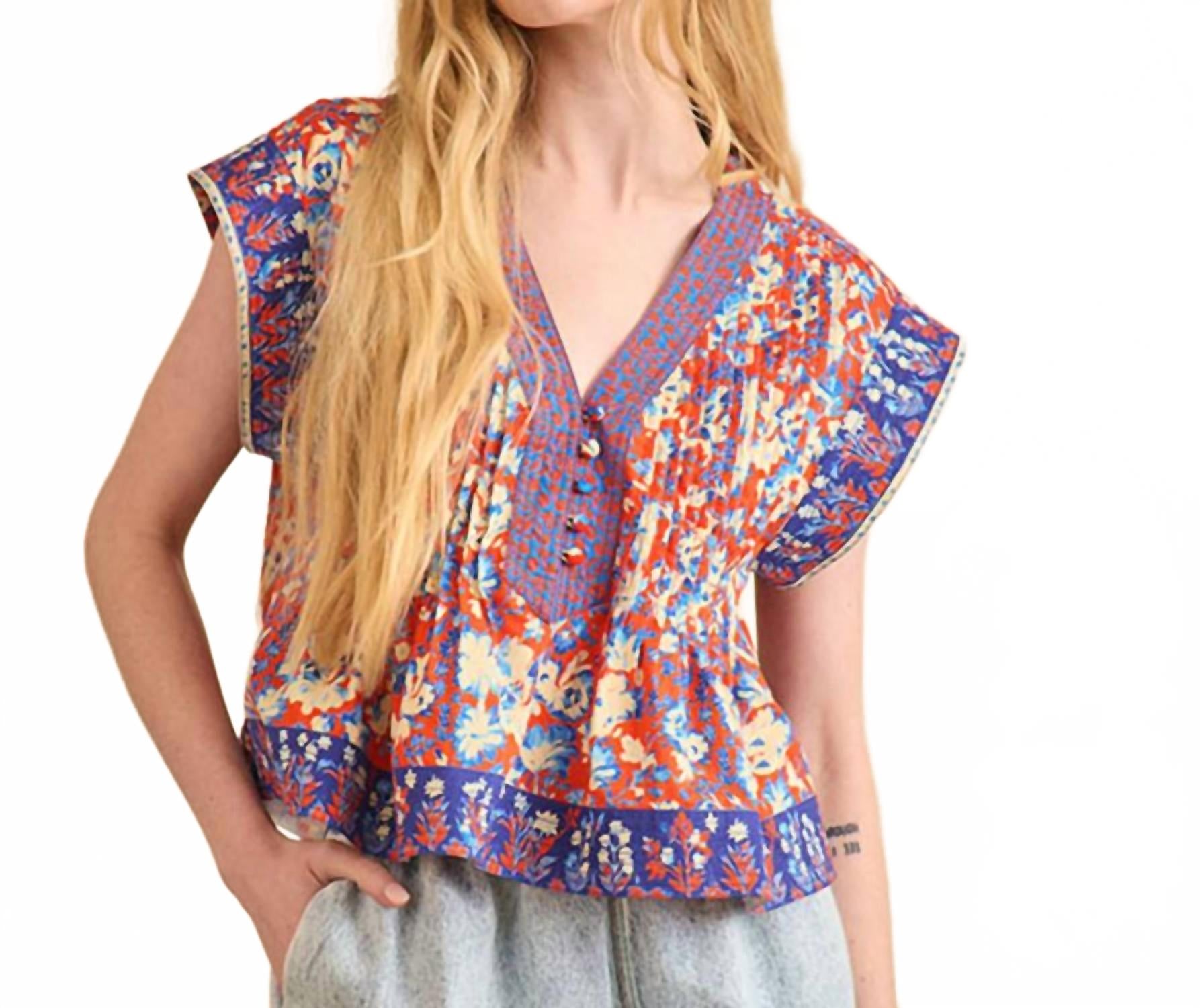 Лола топ с V-образным вырезом в гобеленовом цветочном принте HUNTER BELL
Лола топ с V-образным вырезом в гобеленовом цветочном принте HUNTER BELL