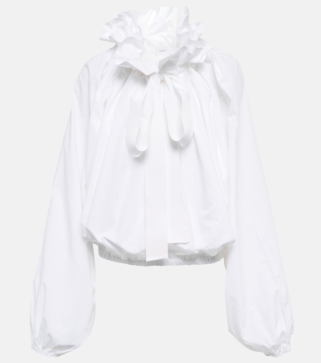 Хлопковая блузка с оборками и завязками на горловине PATOU, белый
Хлопковая блузка с оборками и завязками на горловине PATOU, белый
