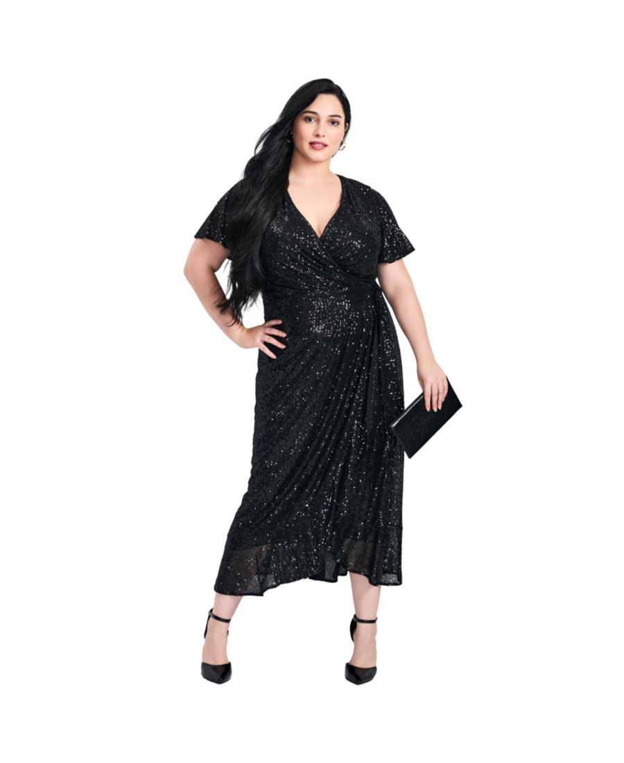 Женское платье-халат Nina с пайетками, больших размеров AVENUE, Black
Женское платье-халат Nina с пайетками, больших размеров AVENUE, Black