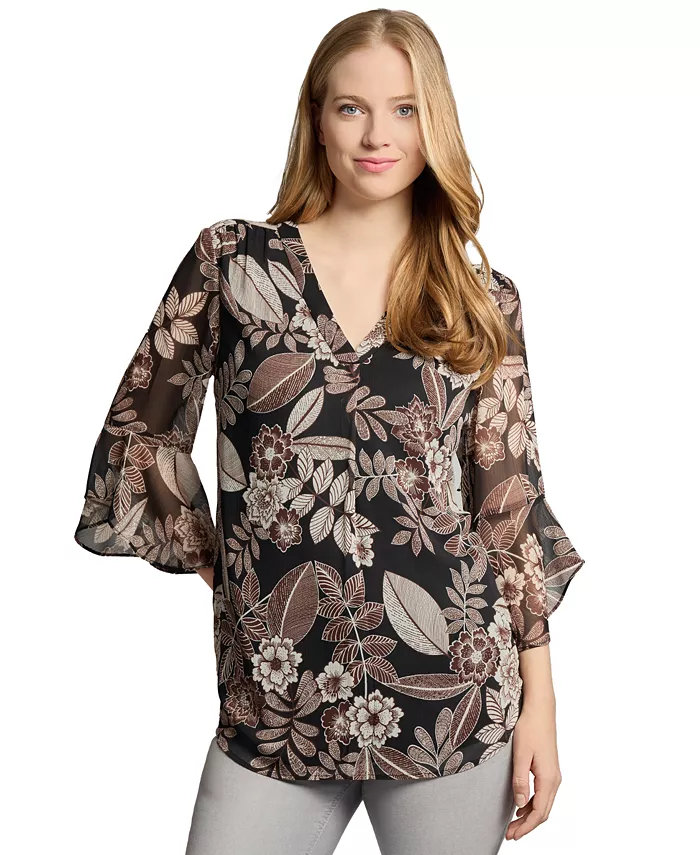 Женский топ с цветочным принтом и расклешенными рукавами Jones New York, мультиколор
Женский топ с цветочным принтом и расклешенными рукавами Jones New York, мультиколор