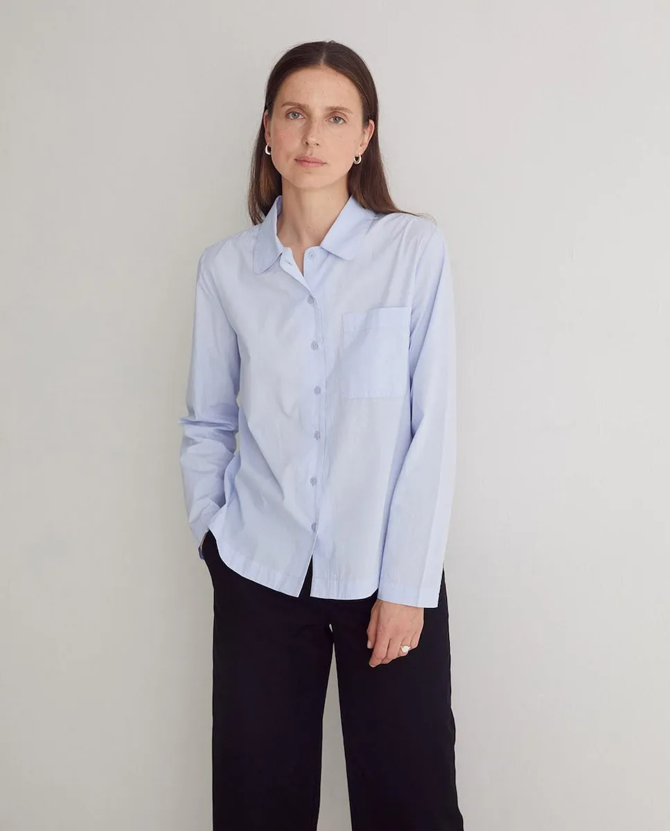 Женская рубашка с застежкой на пуговицы и карманом на груди Yerse, светло-голубой
Женская рубашка с застежкой на пуговицы и карманом на груди Yerse, светло-голубой