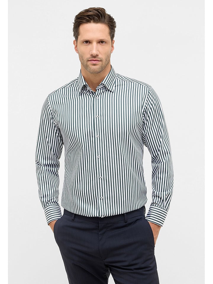 Eterna Рубашка - современный крой - темно-зеленого/белого цвета
Eterna Рубашка - современный крой - темно-зеленого/белого цвета