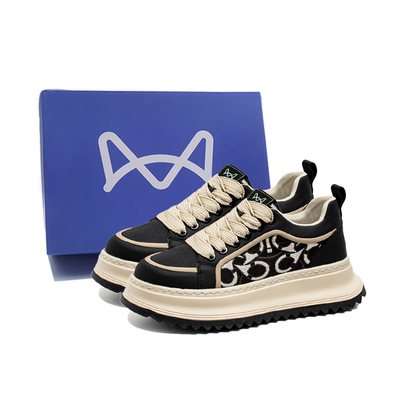 MIIOW Мужские противоскользящие износостойкие кеды на низком ходу черные, цвет Black Box 
MIIOW Мужские противоскользящие износостойкие кеды на низком ходу черные, цвет Black Box