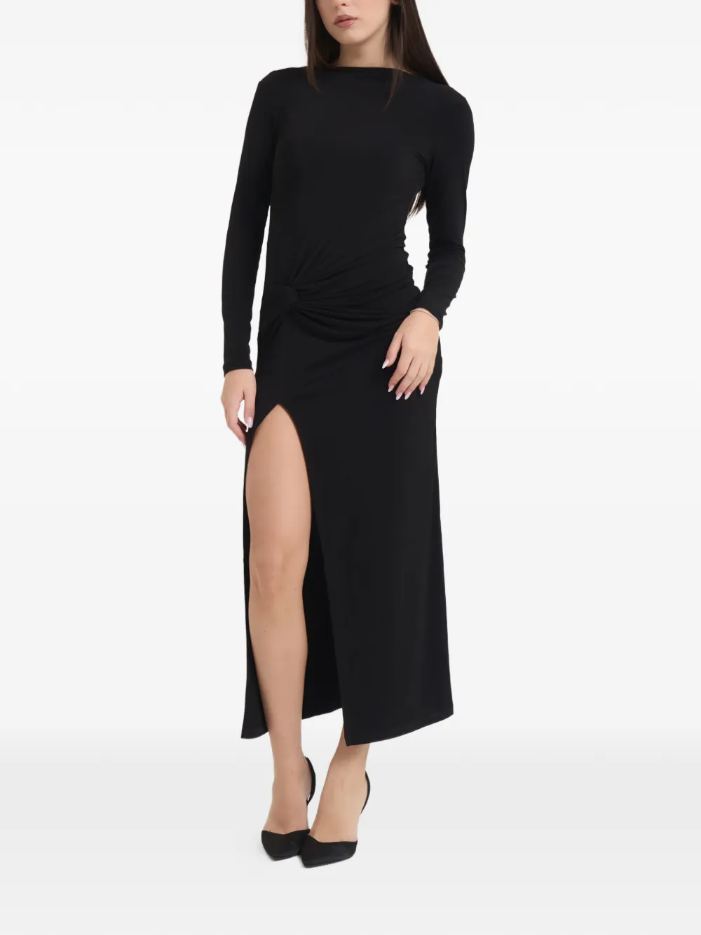 Макси-платье с драпировкой Patrizia Pepe, черный
Макси-платье с драпировкой Patrizia Pepe, черный