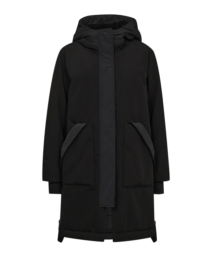 Черное пальто с капюшоном и карманами Mos Mosh, черный
Черное пальто с капюшоном и карманами Mos Mosh, черный