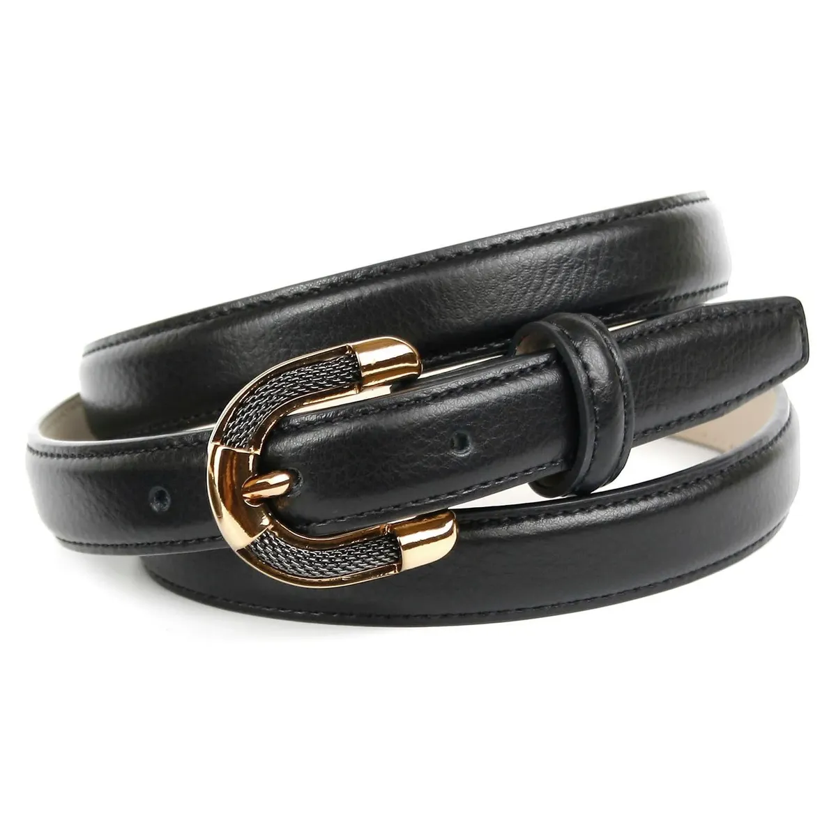 Кожаный ремень Anthoni Crown, узкая форма, двухцветная застежка, черный
Кожаный ремень Anthoni Crown, узкая форма, двухцветная застежка, черный