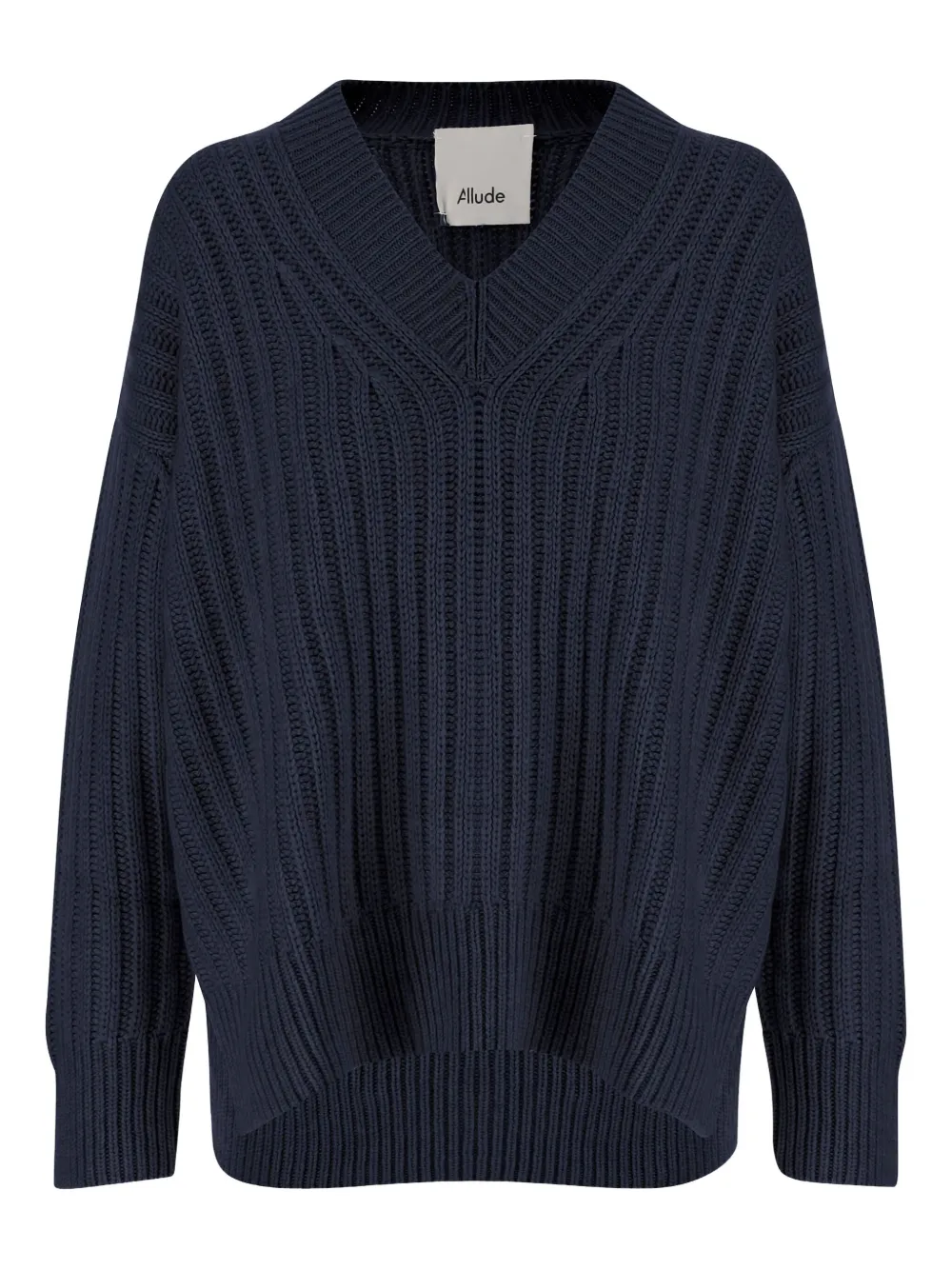 Свитер в рубчик с V-образным вырезом ALLUDE, синий
Свитер в рубчик с V-образным вырезом ALLUDE, синий