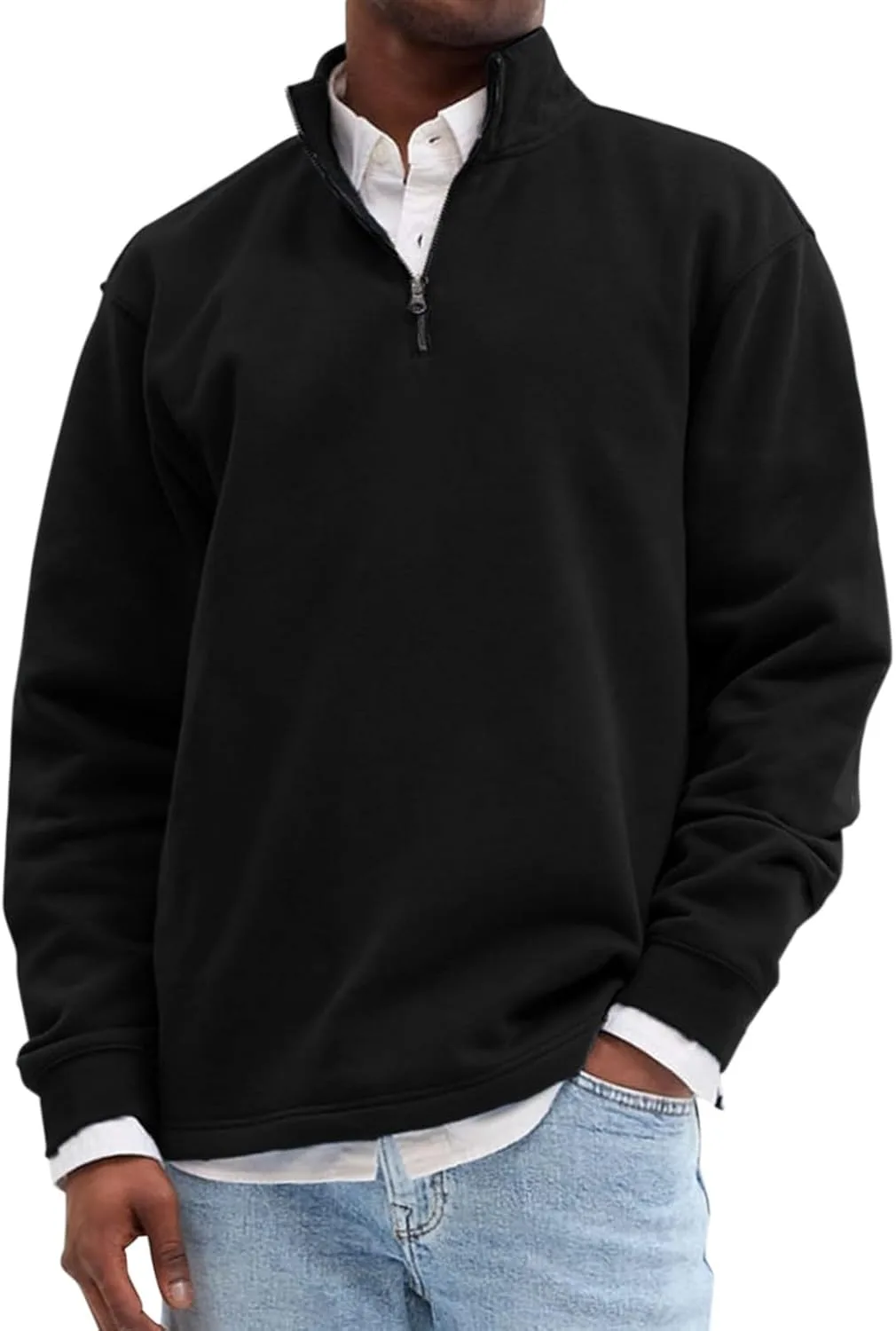 Мужской пуловер с четвертью молнии, легкий, с длинными рукавами, Slim Fit
Мужской пуловер с четвертью молнии, легкий, с длинными рукавами, Slim Fit