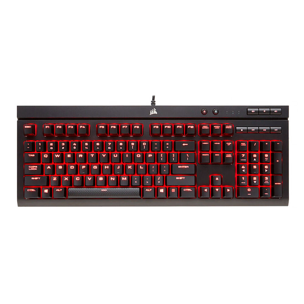 Игровая клавиатура Corsair K68 проводная, механическая, CHERRY MX Red, красная подсветка, английская раскладка, чёрный
Игровая клавиатура Corsair K68 проводная, механическая, CHERRY MX Red, красная подсветка, английская раскладка, чёрный