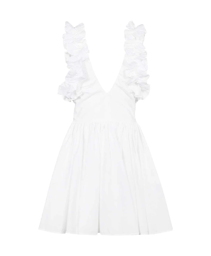 Хлопковое мини-платье с V-образным вырезом сзади Msgm, белый
Хлопковое мини-платье с V-образным вырезом сзади Msgm, белый